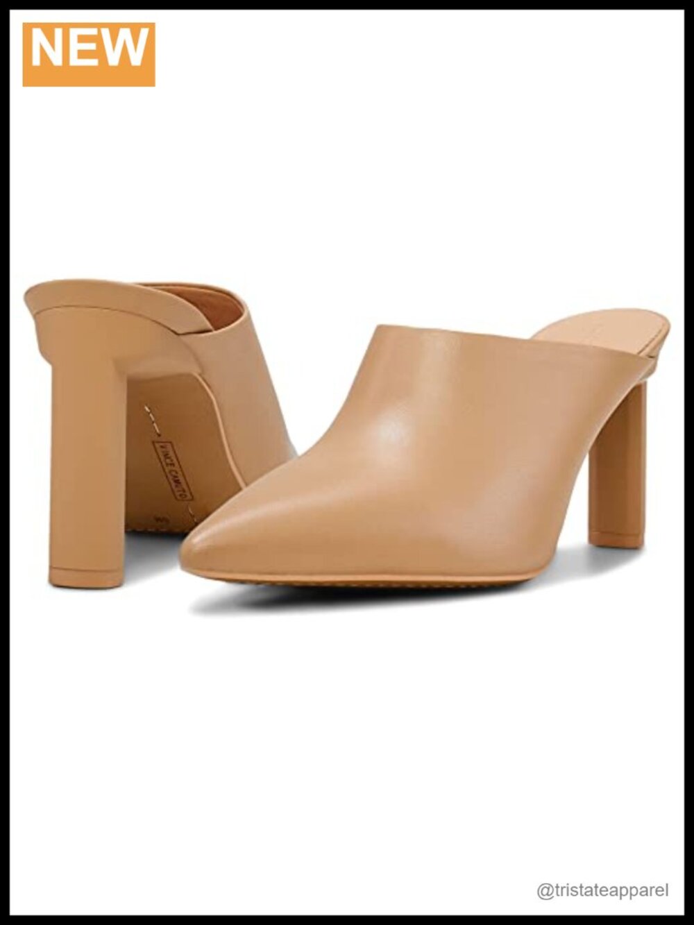 Leather High Heel Mule Pointed Toe Slip On Stiletto Heel Padded Slingback